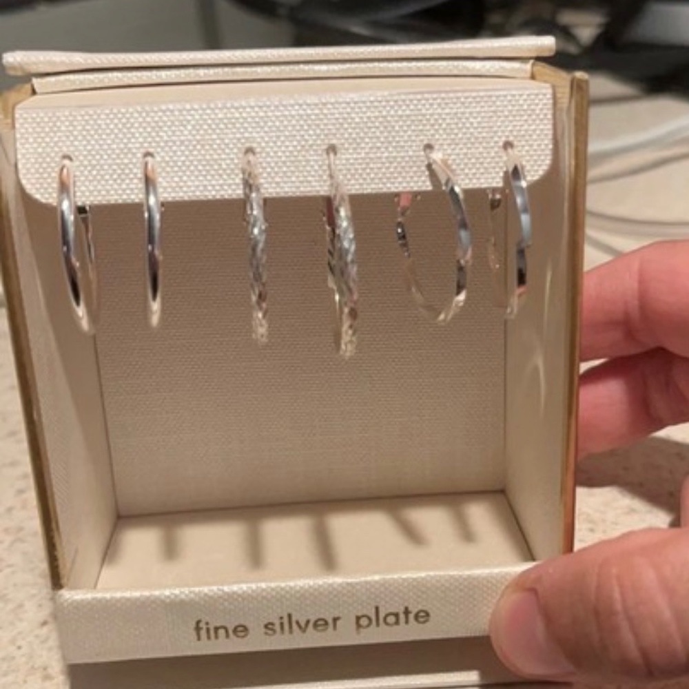 Fine Sliver Plated Hoop Earrings